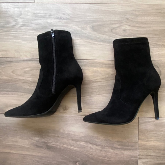 Suede Sock Bootie Black 37 New - Picture 2 of 9